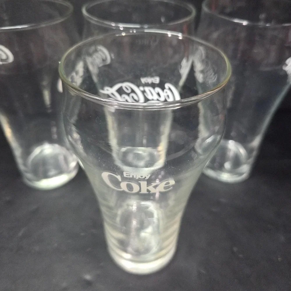 Classic Coca-Cola Enjoy Coke‎ Glasses, Set Of 4, Vintage Glassware, Drinkware